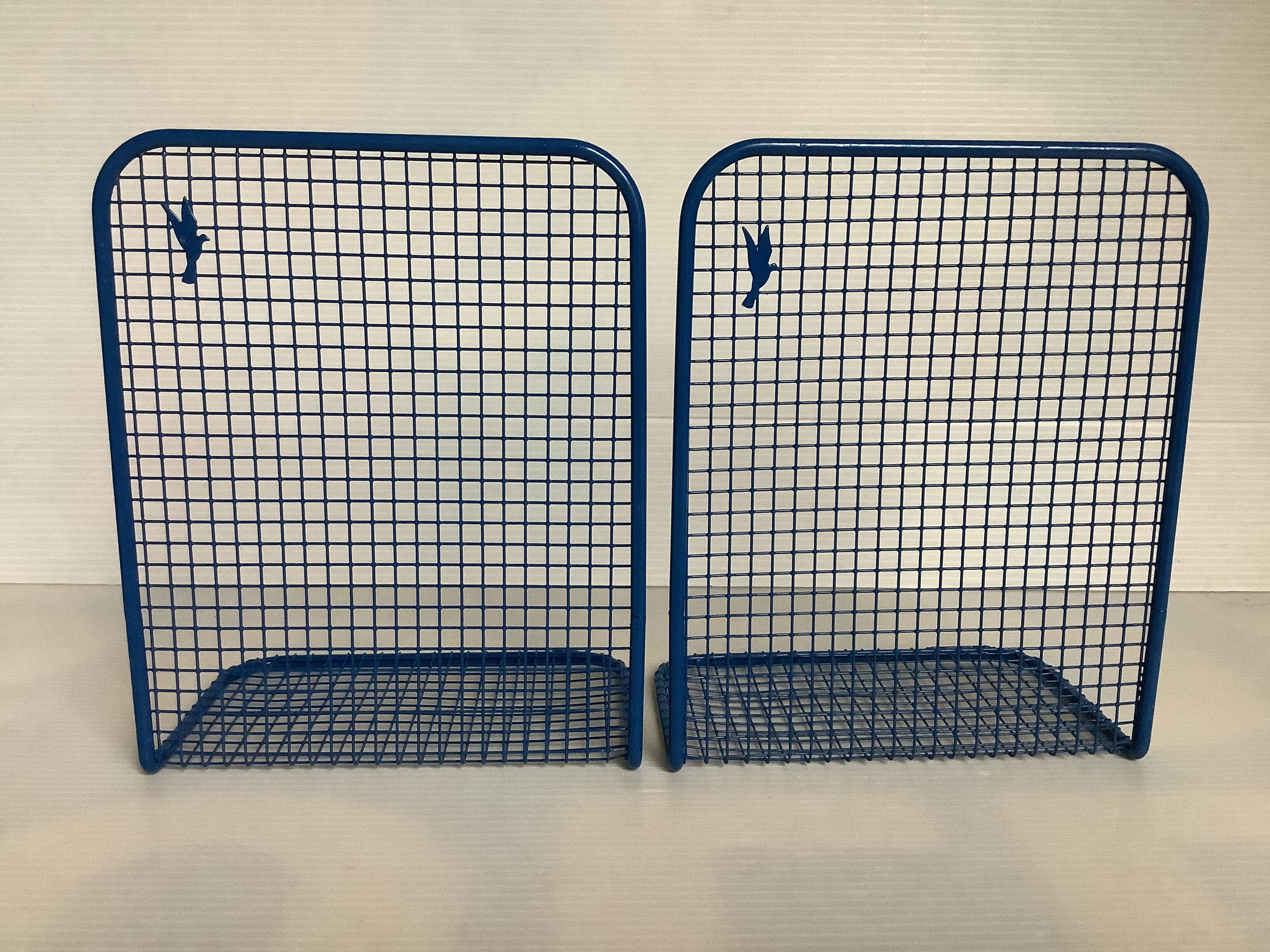 Pair of blue mesh bookends