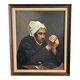 Huile sur toile par M. Dorion 1893 portrait de Bretonne à l'ouvrage