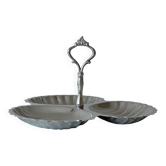 Plat de service vintage en inox brillant