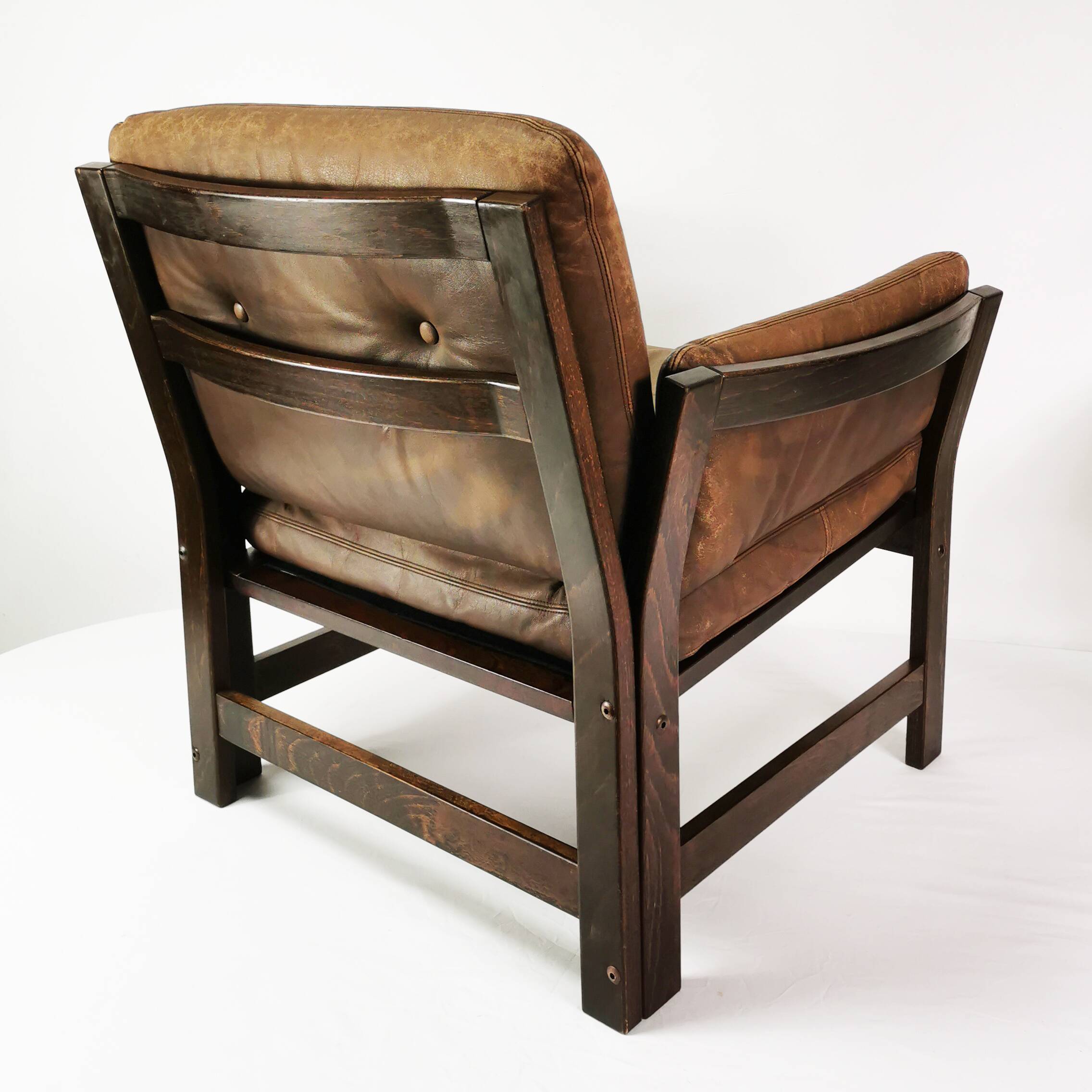 Mid-century leather armchair, Denmark, 1960s