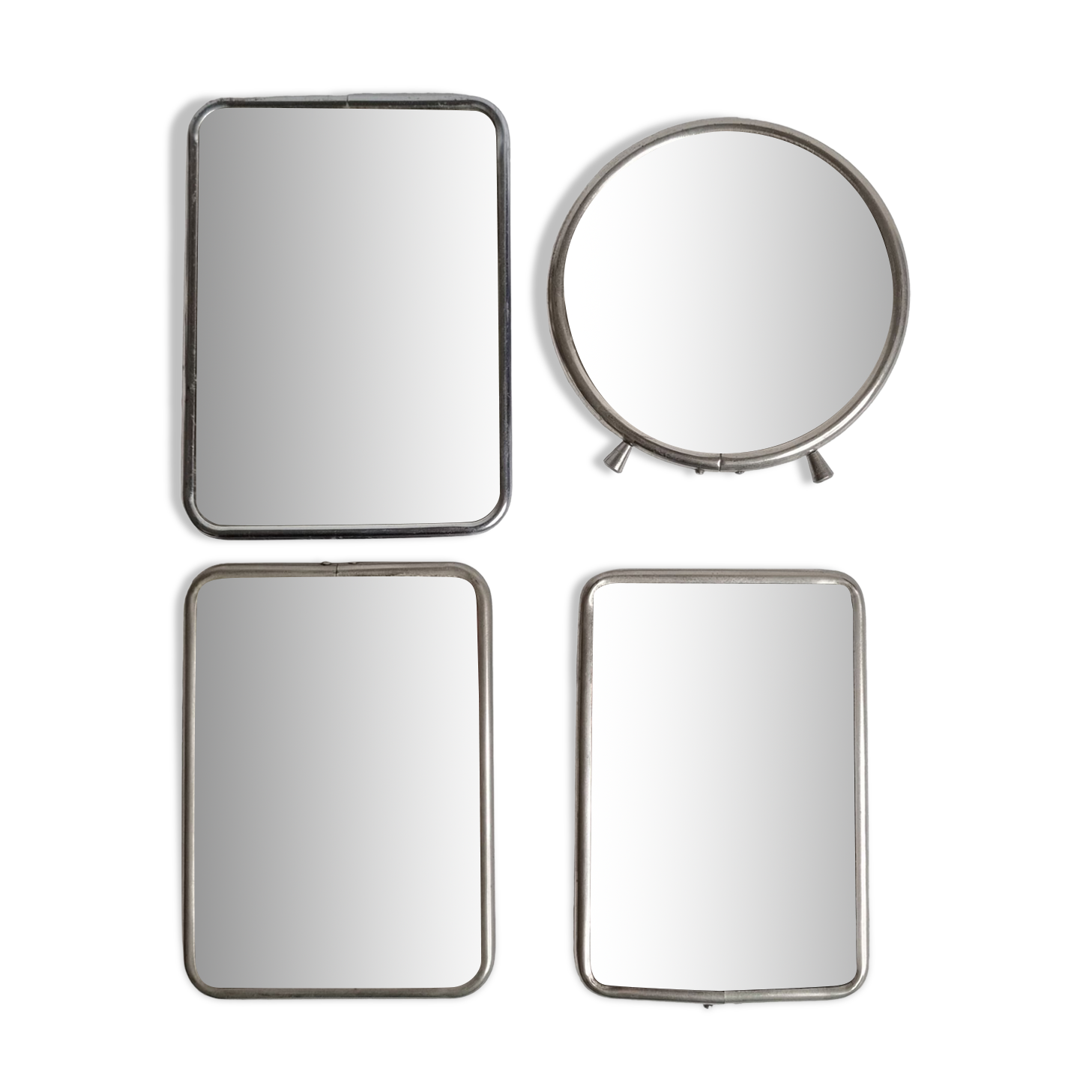 Set of four barber mirrors to be placed or hung