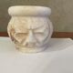 Pot or candle holder in vintage alabaster carved face