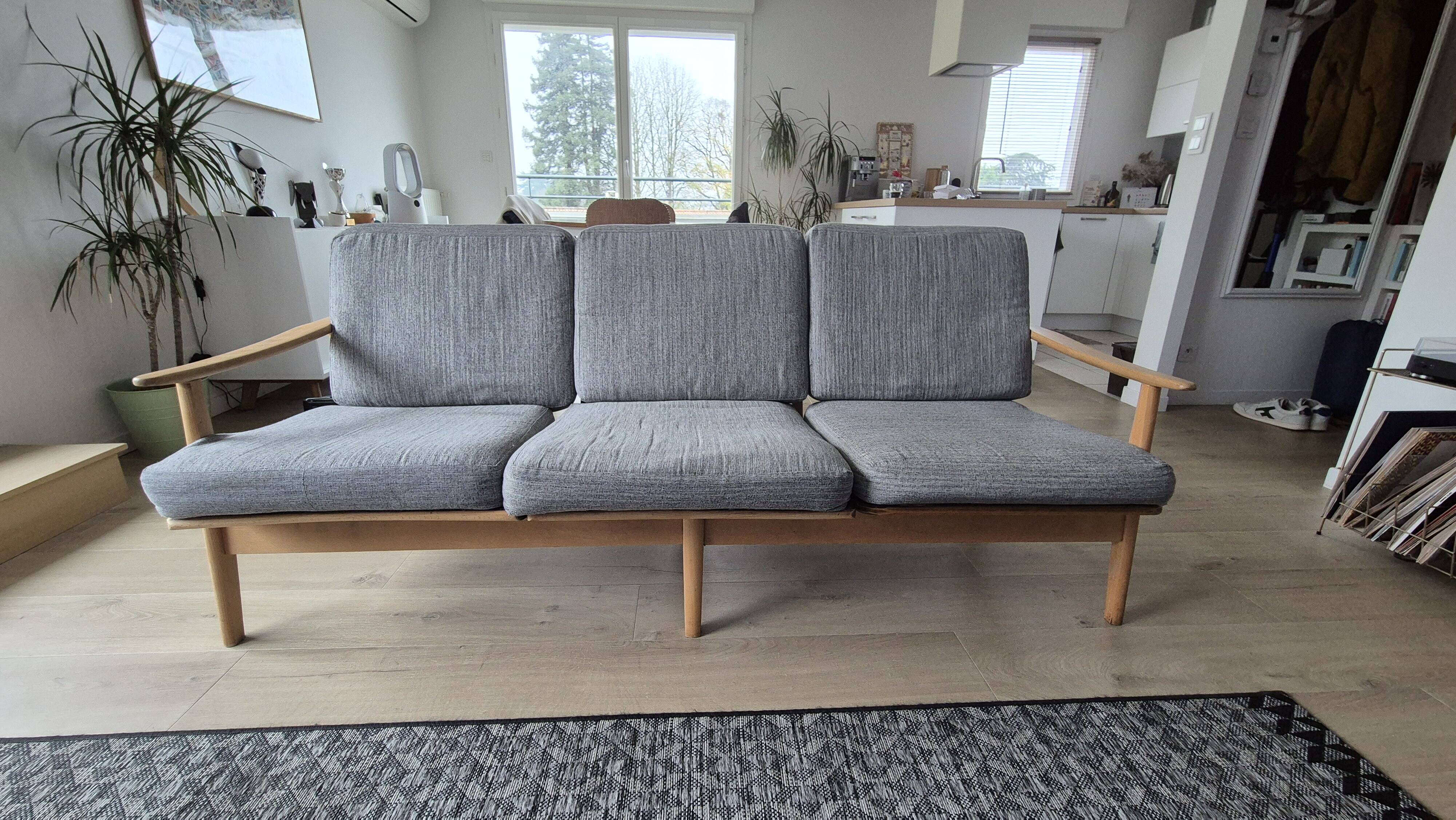 Magnifique ensemble de salon scandinave canapé et 2 fauteuils