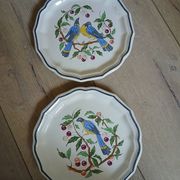 8 antique Salins dessert plates