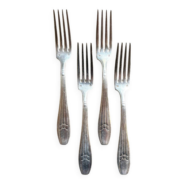 4 fourchettes en métal argenté