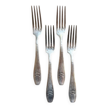 4 fourchettes en métal argenté
