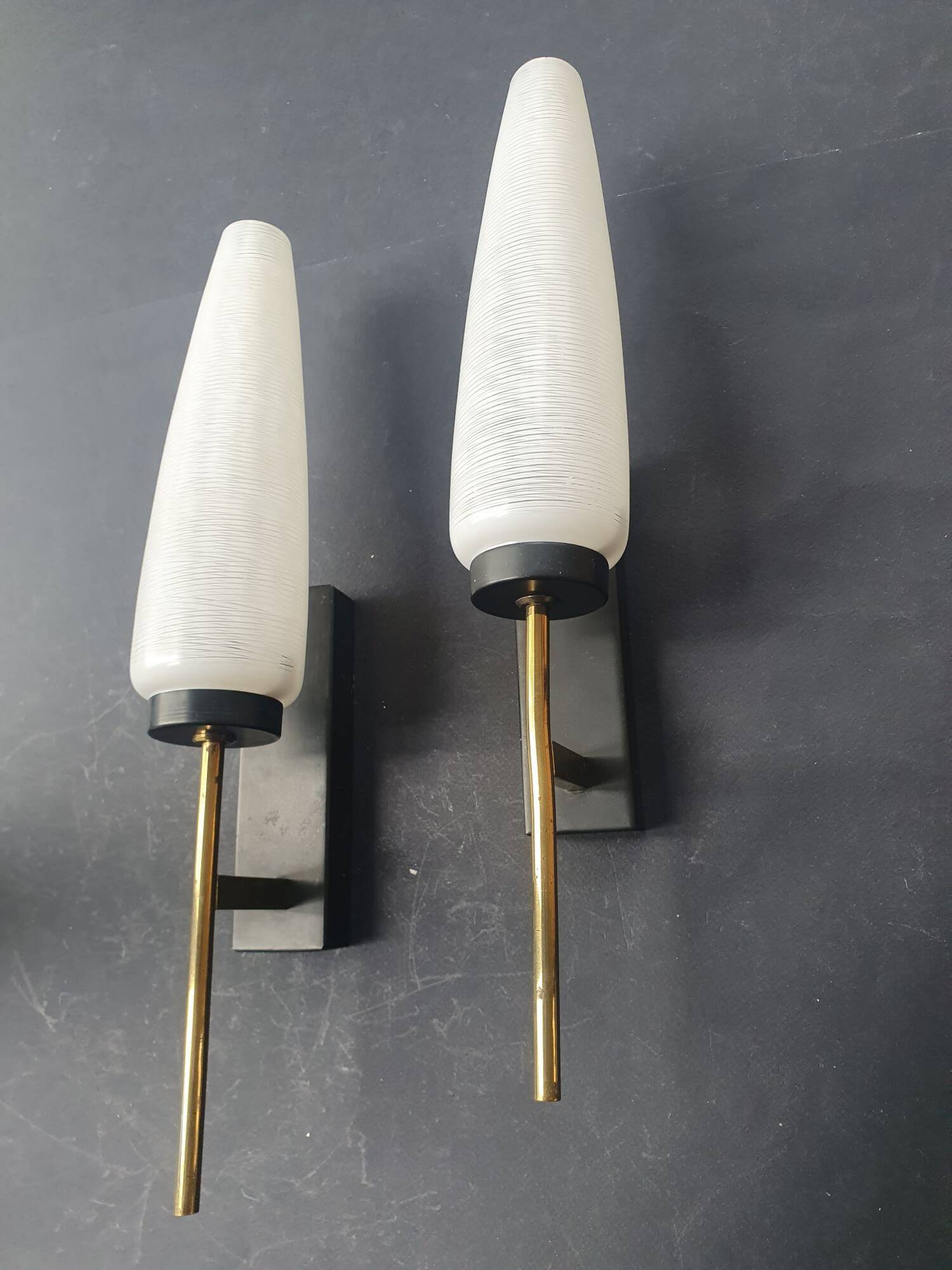 Pair of Lunel wall sconces from the 1950s.