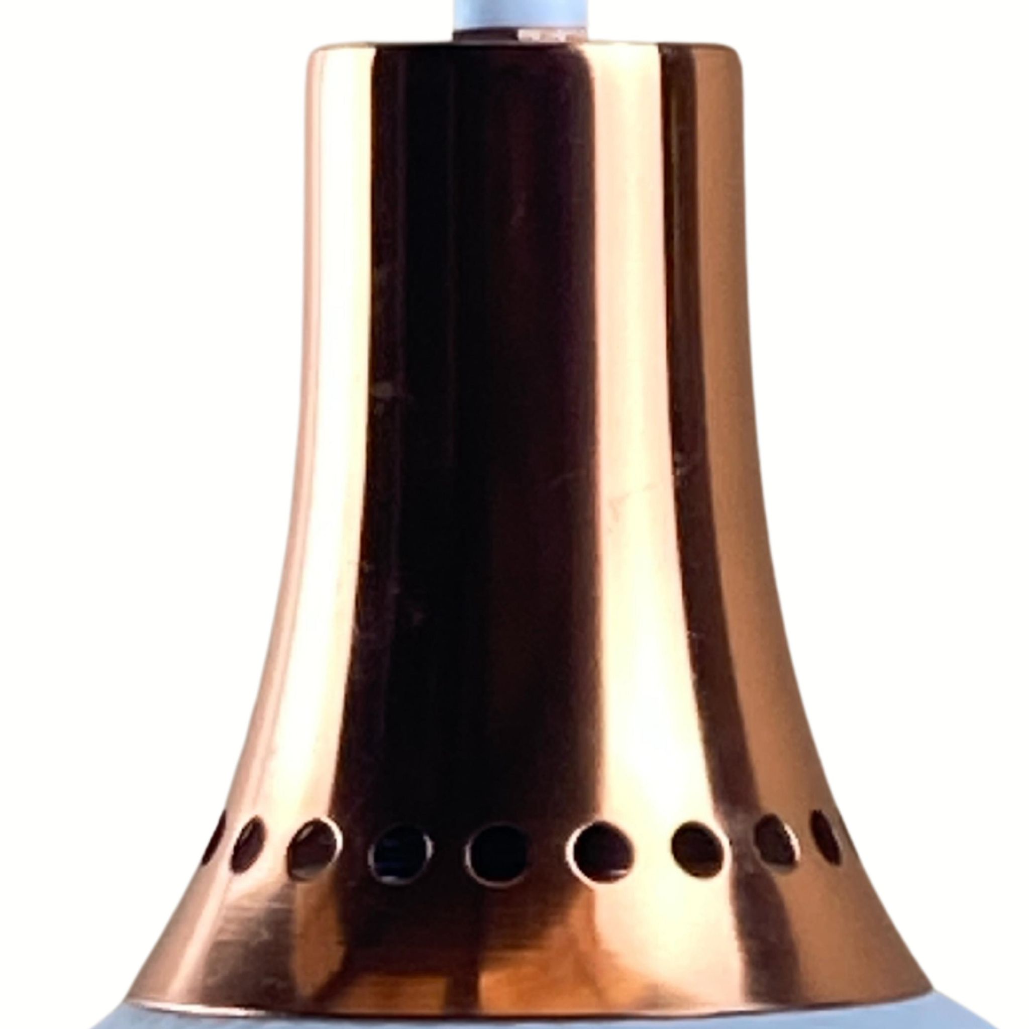 Vintage space age copper and opaline hanging lamp