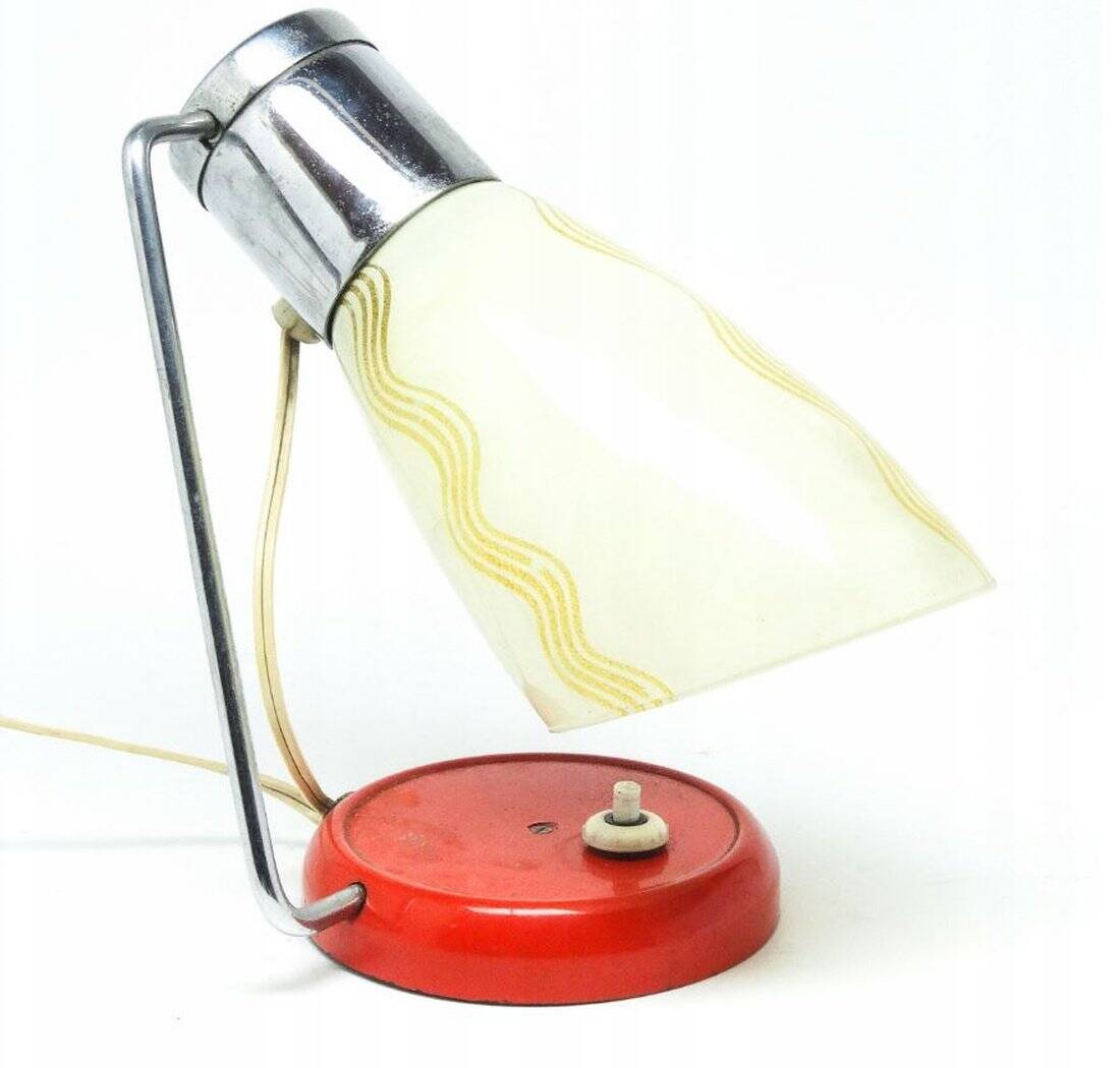 Czechoslovakian Art Deco bedside lamp from Napako, 1950s