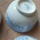 4 bowls in white and blue Chinese porcelain