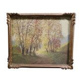 Tableau ancien foret signé