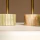Mid-century modern Italian onyx and brass table lamps, set of 2
