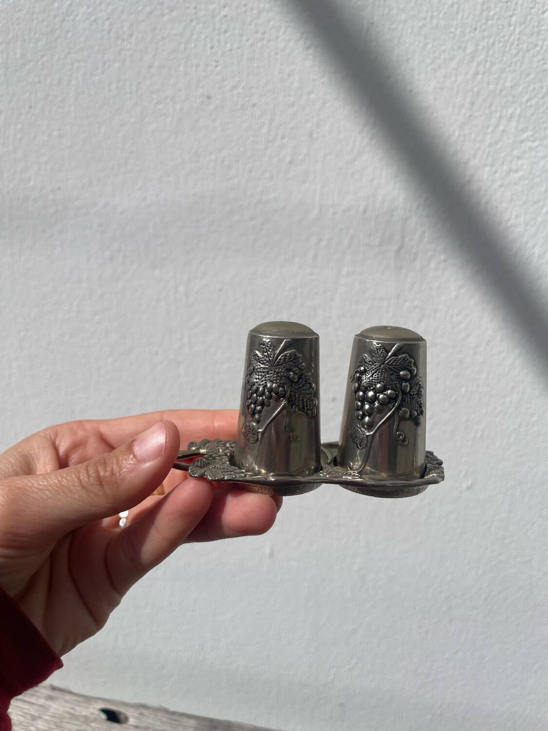 Poivrier salière métal argenté