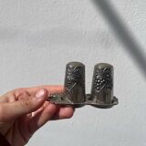 Silver-plated metal salt and pepper shaker