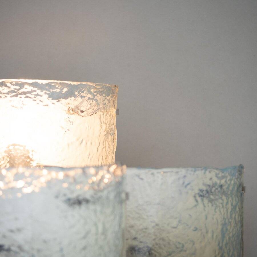 Vintage Murano glass wall lamps by Mazzega, Italy, 1970, set of 4