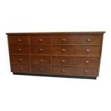 Classeur d'atelier en chêne vintage