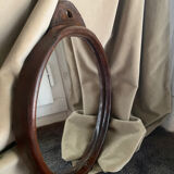 Vintage leather mirror 1940/50 in the spirit of Adnet