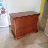 Elégante commode  en merisier – 3 tiroirs –Années 80