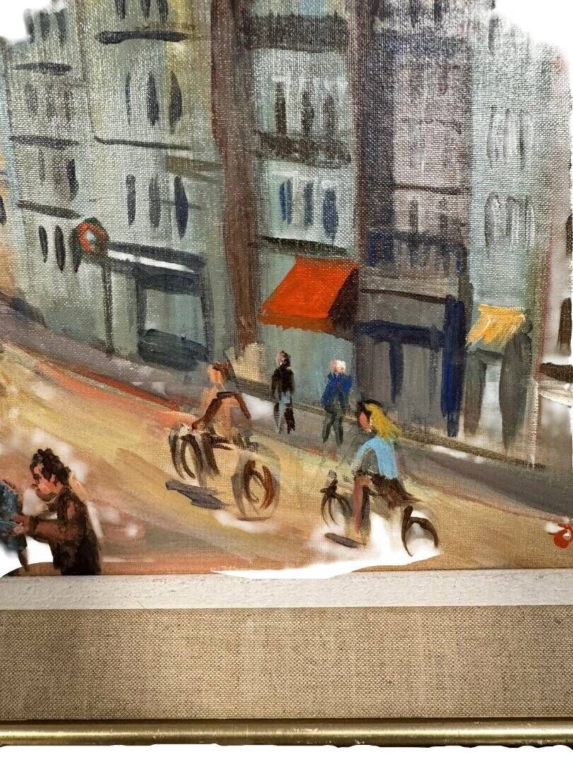Ollier: oil on canvas mounted on panel, animated view of paris