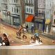 Ollier: oil on canvas mounted on panel, animated view of paris
