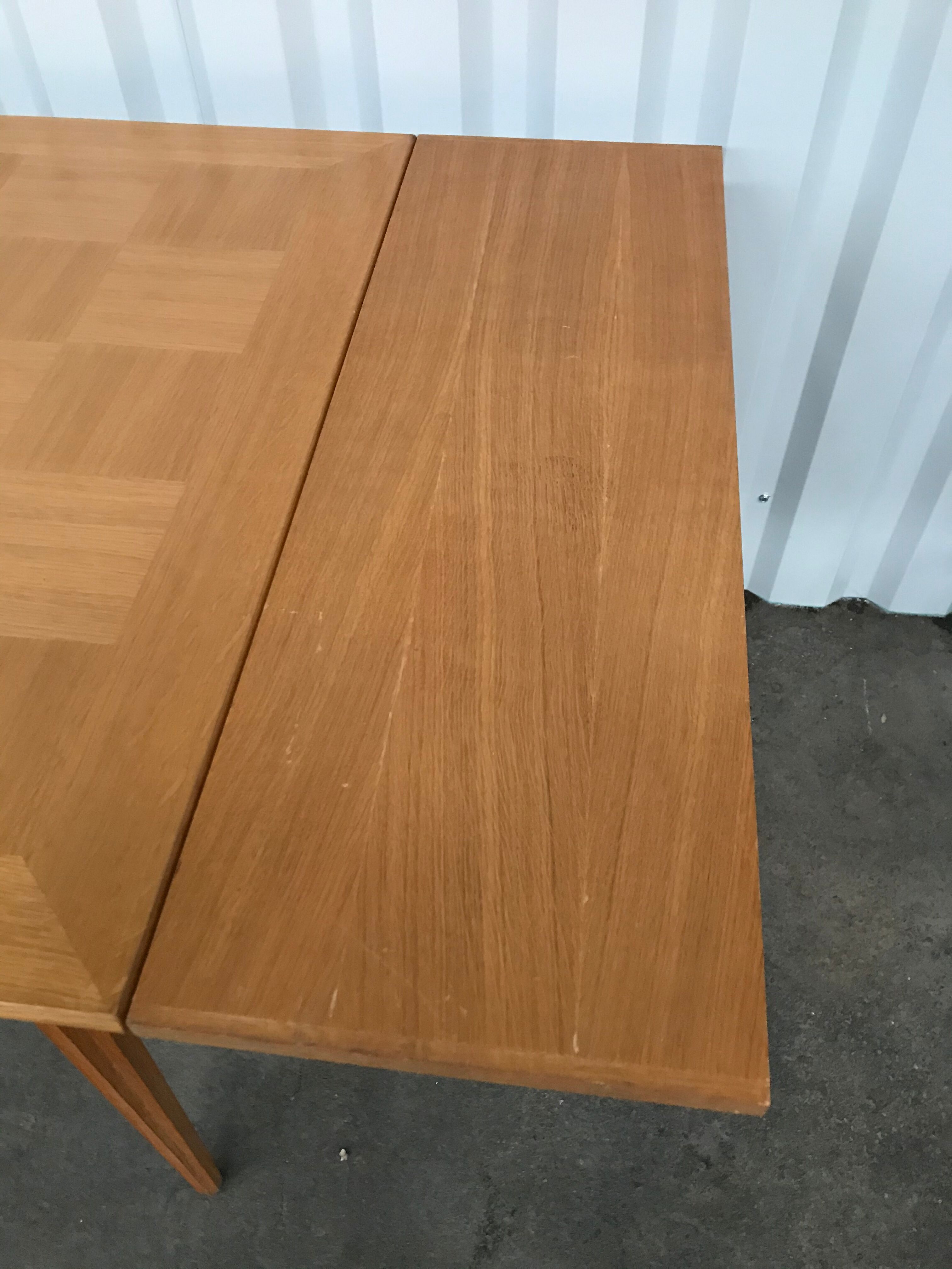 Table à manger en chêne 1950 avec allonges 210cm