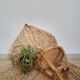 Plant holder in rattan and vintage bamboo