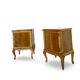Tables de chevet italiennes en placage de noyer du milieu du siècle, années 1960.