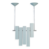 Lustre en métal laqué bleu , Lumi, ca. 1970