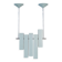 Blue lacquered metal chandelier, Lumi, ca. 1970