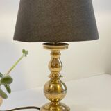 Chic solid brass and vintage fabric lamp