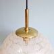 Suspension Space Age in brass and textured glass, 1970s