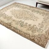 Turkish Vintage Beige Area Rug