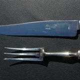 Carving Set + Salad Server Horn and Stainless Steel