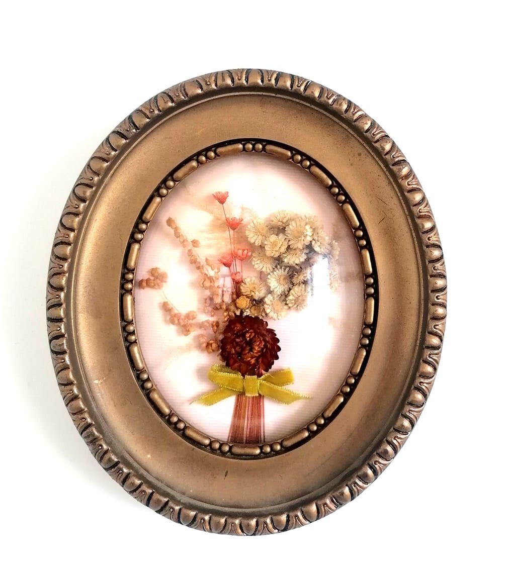 Domed frame dried flowers