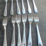 12 Art Deco silver metal forks