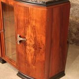 Art Deco 1930 walnut display cabinet