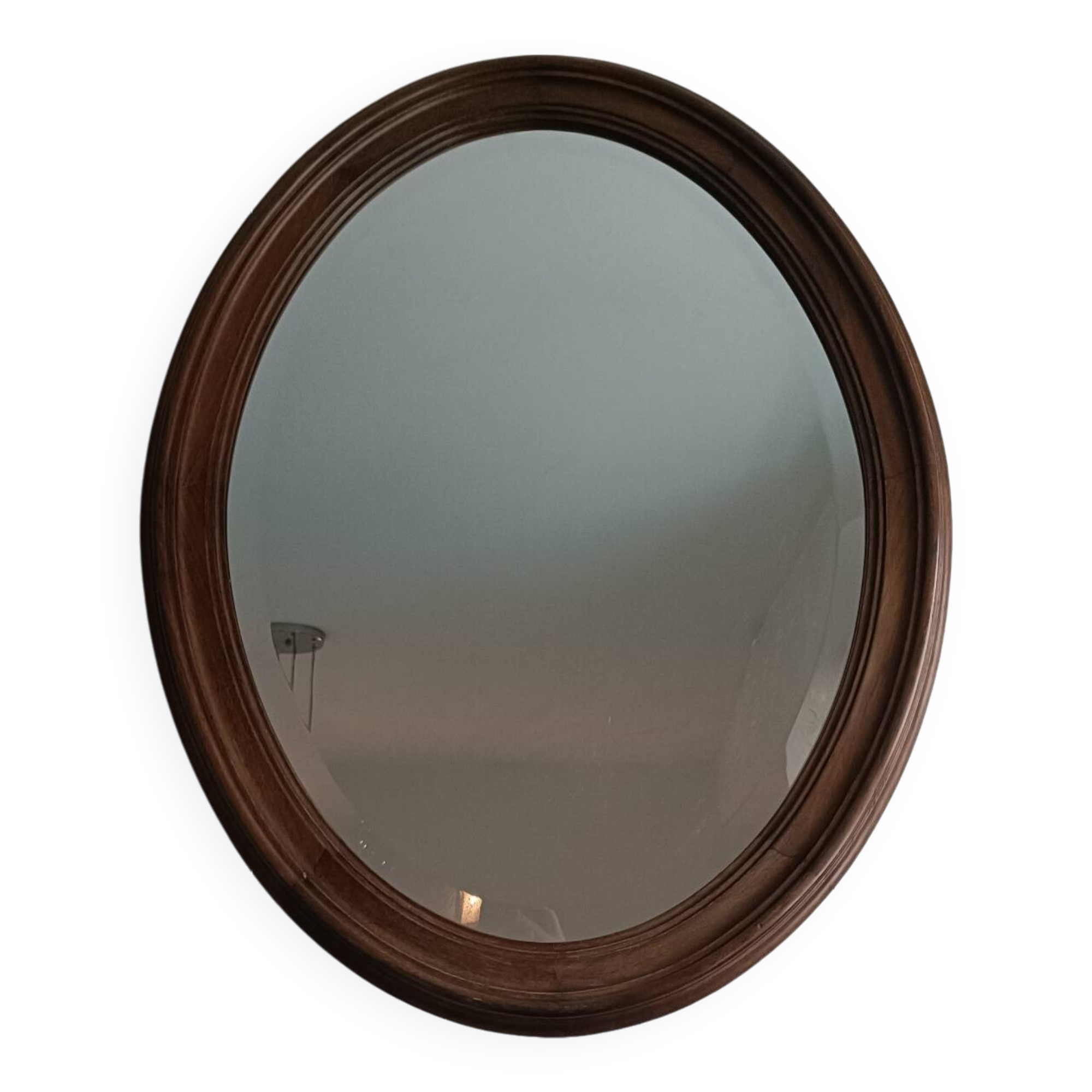 Antique oval beveled mirror