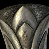 Art Deco, embossed pewter vase signed DELAVAN circa 1930