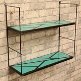 Floor style string turquoise blue geometric pattern 49x48x17