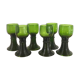 Service of 6 roemer glasses in green crystal