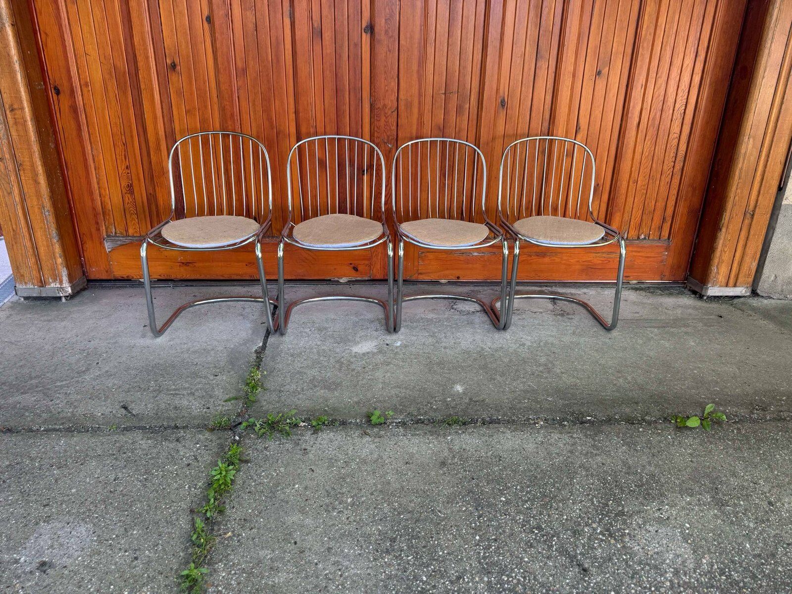 Italian dining chairs style Gastone Rinaldi, 1970s, set of 4