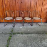 Italian dining chairs style Gastone Rinaldi, 1970s, set of 4