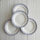 4 antique ceramic plates with blue flowers