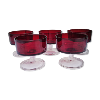 Luminarc Ruby Glasses 1970