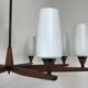 Lustre en teck des années 60 70 Lustre Uno & Osten Kristiansson pour Luxus
