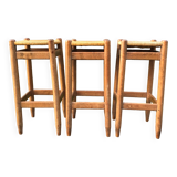 High stools mulched in oak