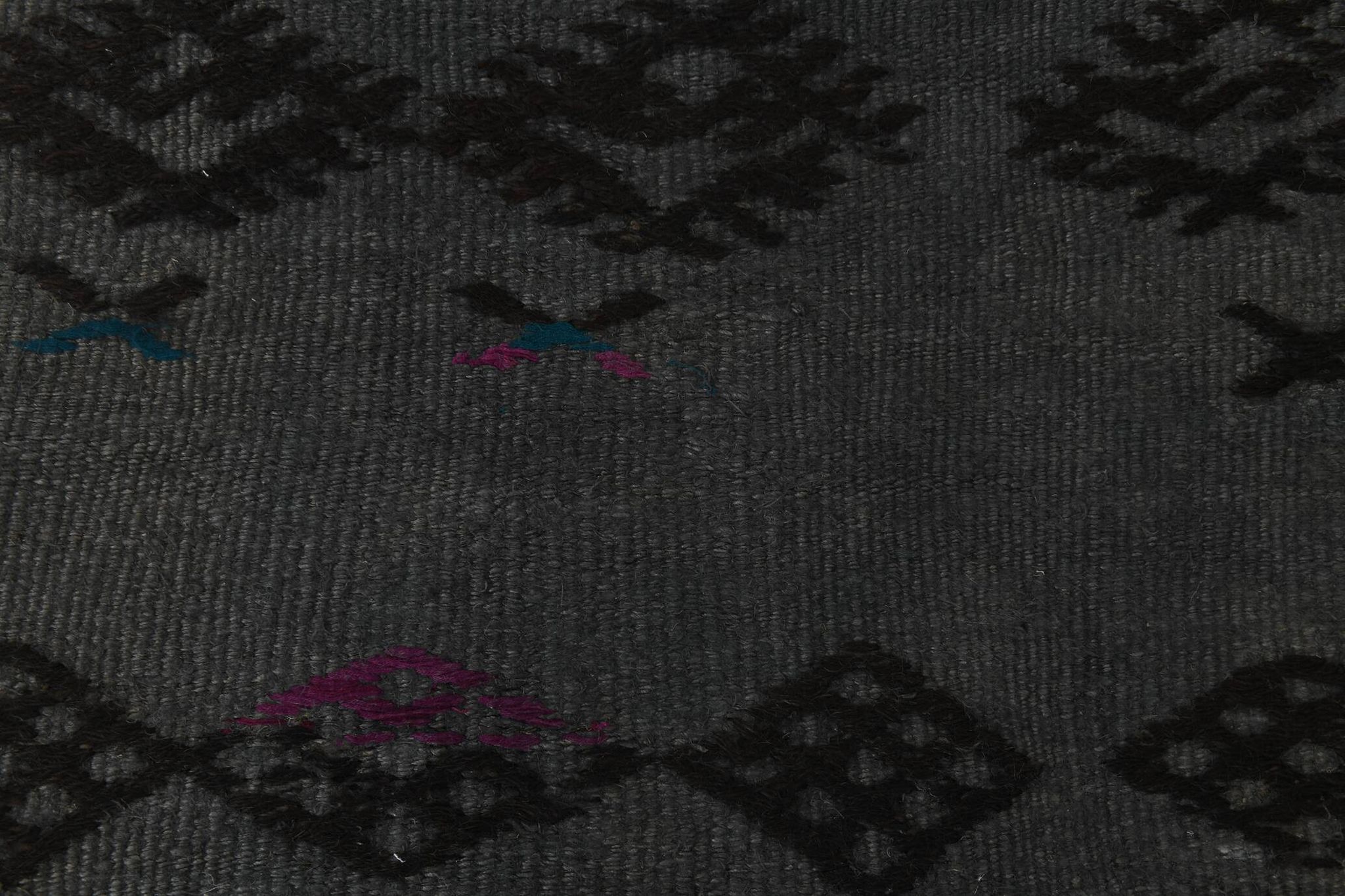 Tapis de couloir vintage gris et noir 2x8, 72x255 cm