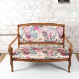 Ancienne banquette à motif floral