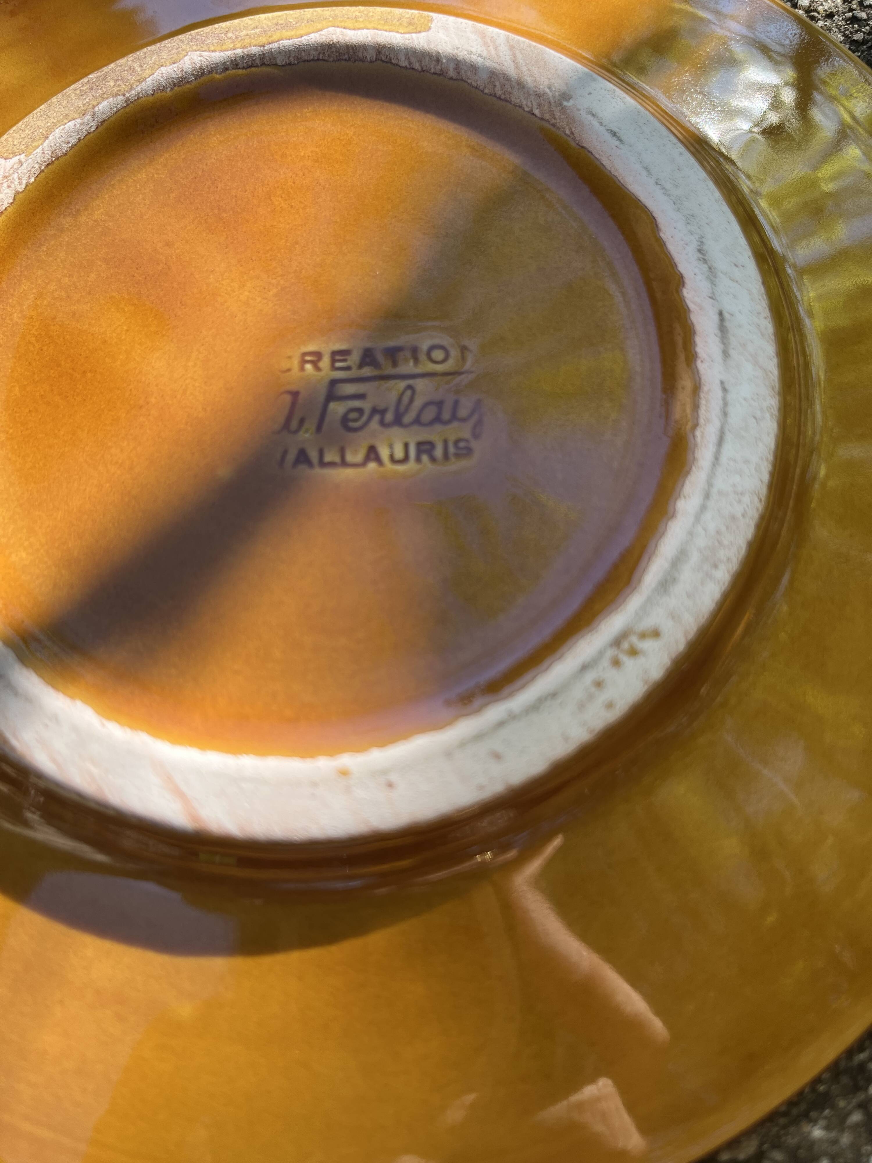 3 small plates 18 cm Ferlay Vallauris