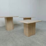 Vintage travertine nesting tables or side tables, 1970s